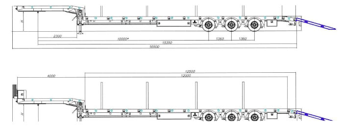 Полуприцеп-тяжеловоз со скосом
